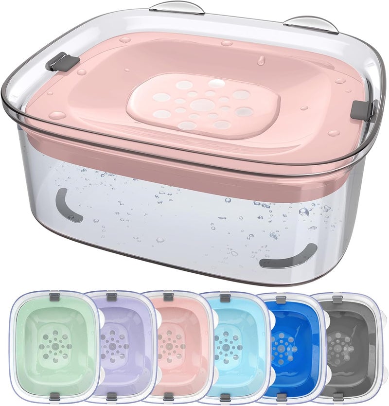 AONKEY 3L Dog Water Bowl No Spill, 101oz Large Spill Proof Dog Bowl Reduce Refill, Anti Splash No Mess Dispenser Dripless Slow Drinking Water Bowl for Sloppy Messy Drinkers (Pink) - Image 1